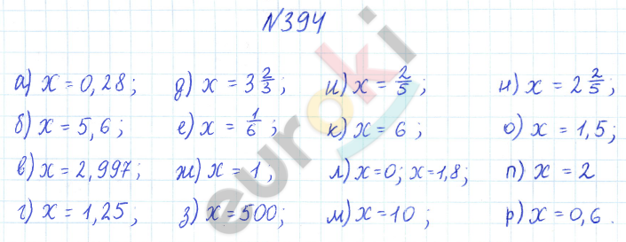 ГДЗ Математика Дорофеев 6 класс № 394 Часть 1 | Получить за д/з 5