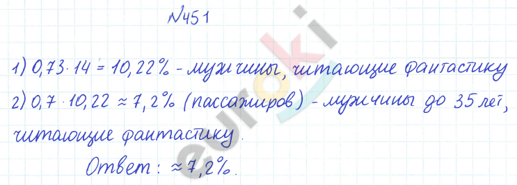 ГДЗ Математика Дорофеев 6 класс Номер 451 Часть 1