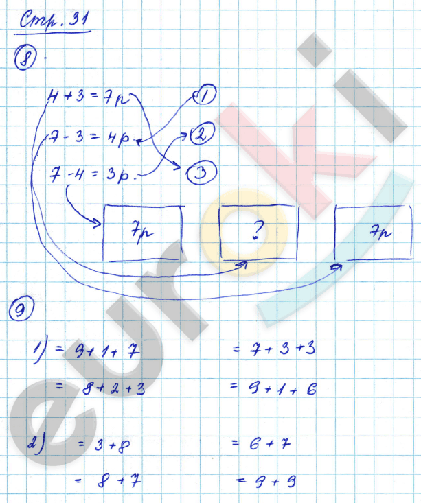 Тетрадь по математике 1 класс стр 31