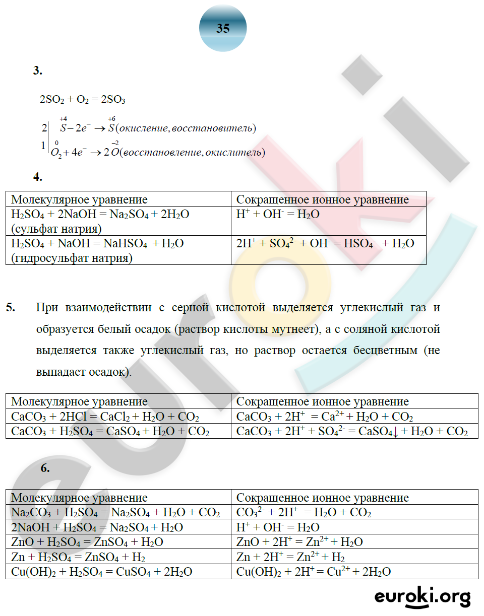 ГДЗ Номер стр. 35 Химия 9 класс Боровских Рабочая тетрадь | Учебник