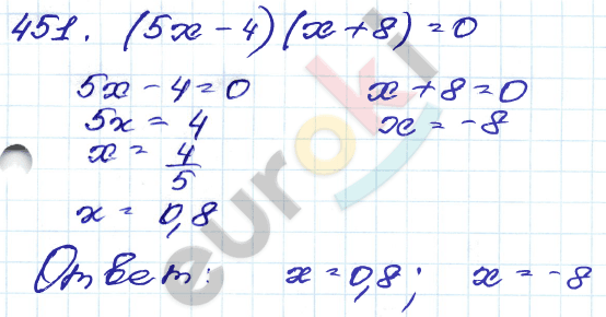 ГДЗ Номер 451 Алгебра 9 класс Кузнецова Тематический список заданий, Приложение | Учебник