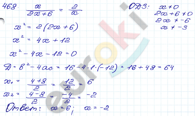 ГДЗ Номер 468 Алгебра 9 класс Кузнецова Тематический список заданий, Приложение | Учебник