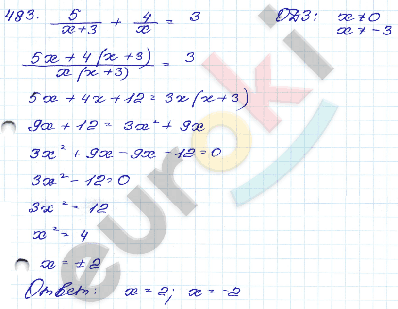ГДЗ Номер 483 Алгебра 9 класс Кузнецова Тематический список заданий, Приложение | Учебник