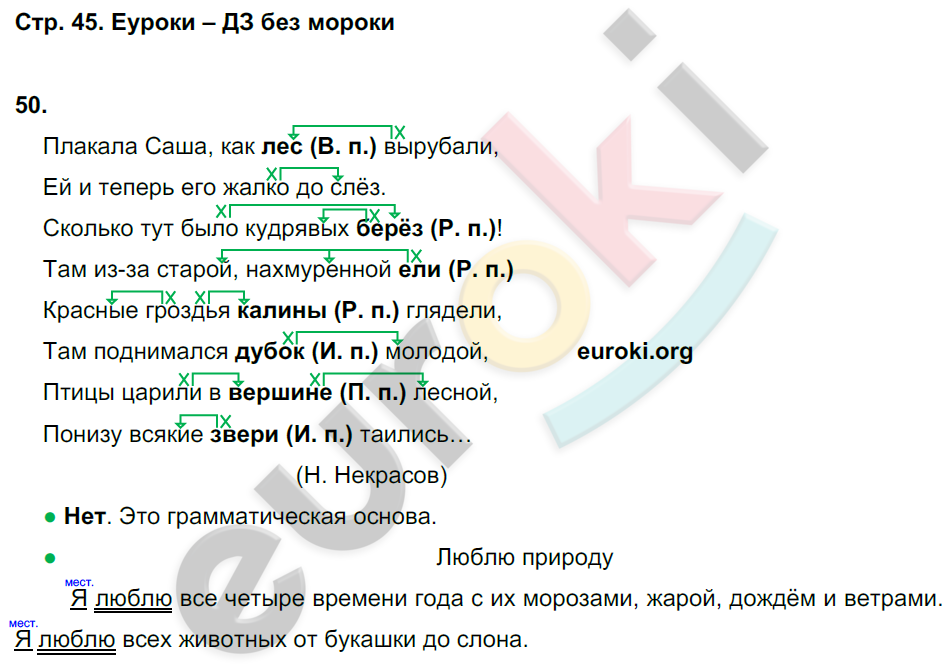 ГДЗ Русский Рамзаева 4 класс Рабочая тетрадь Номер стр. 45