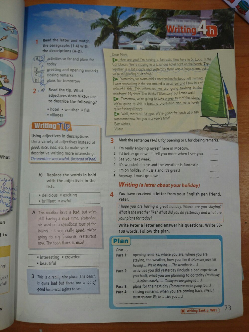 Английский 5 класс страница 73 номер 4