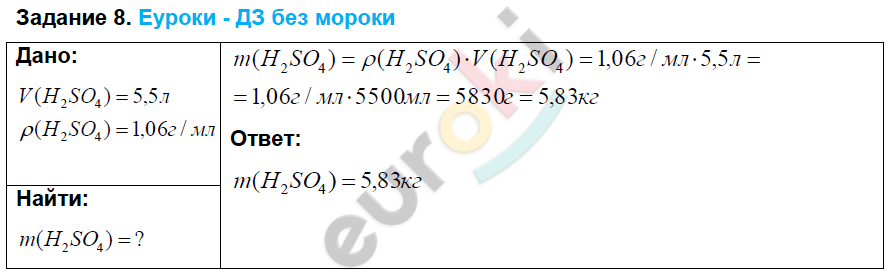 ГДЗ Номер 7 Химия 8 класс Рудзитис параграф 34. Массовая доля растворенного веще