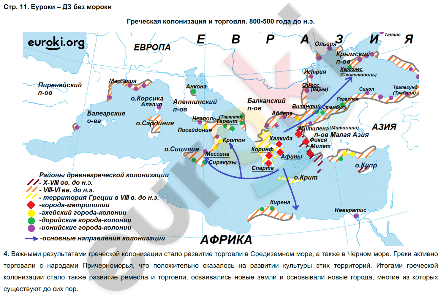 древняя греция и греческие колонии контурная карта