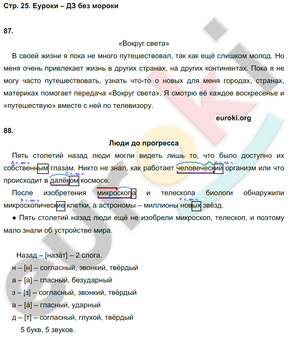 ГДЗ Русский Рамзаева 4 класс Рабочая тетрадь Номер стр. 25