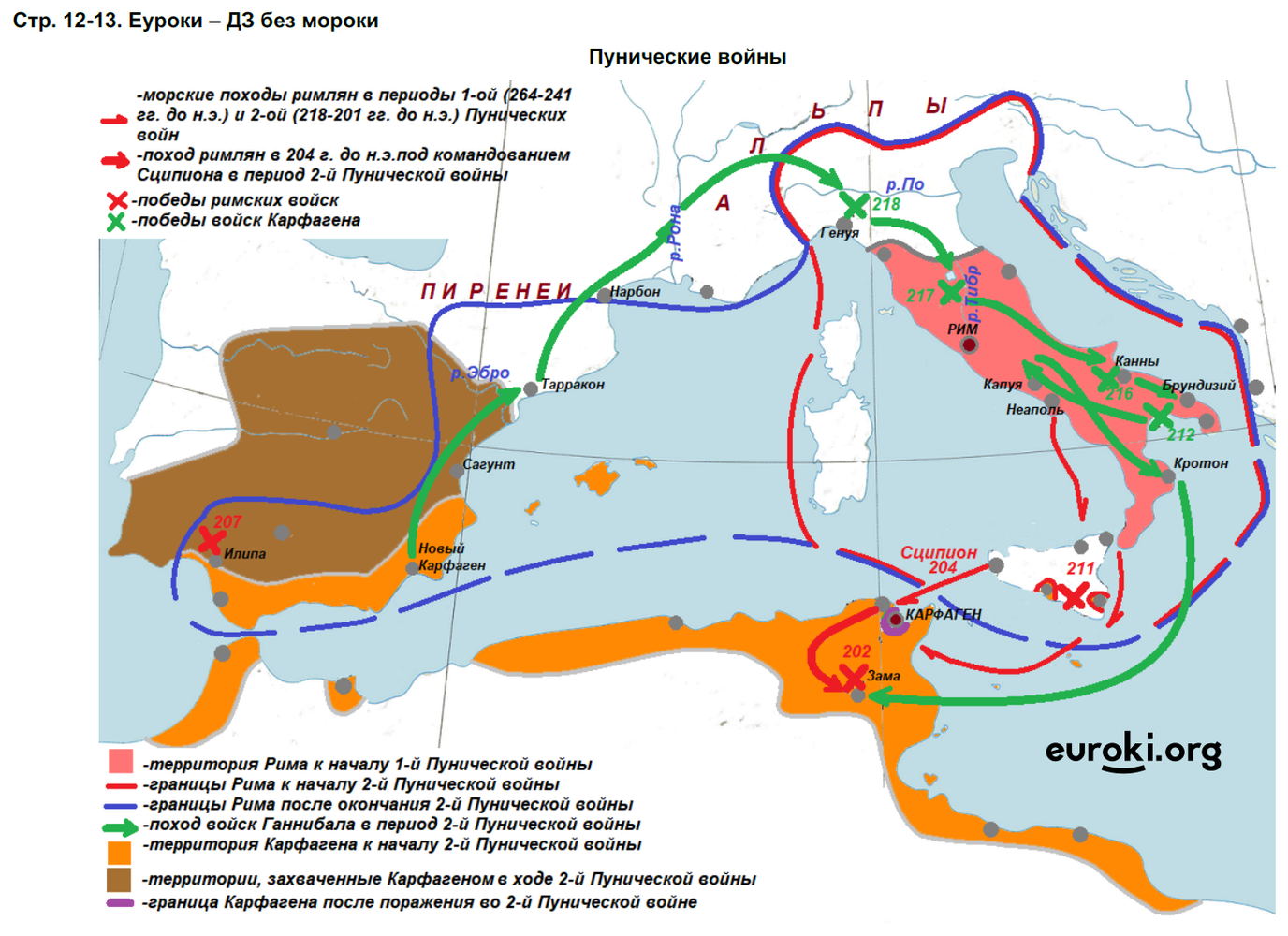 Контурная карта по история 5 класс история древнего мира вторая пуническая война